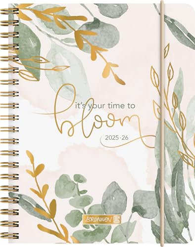 BRUNNEN Schülerkalender (2025/2026) Bloom, 2 Seiten = 1 Woche, A6, 208 Seiten, Papier-Einband, mehrfarbig