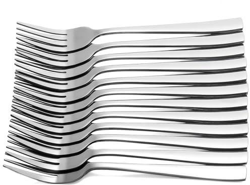 Dinner Forks,GOBOOMAN Stainless Steel Table Fork Heavy 8.3 inch Kitchen Cutlery Sets Mirror Polishing Silverware Forks (12)