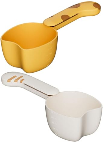 JECOMPRIS 2pcs Multifunctional Rice Spoon with Bag Clip Measuring Scoop for PET Food and Grains Food-Grade Plastic Easy to Use for Kitchen and Home