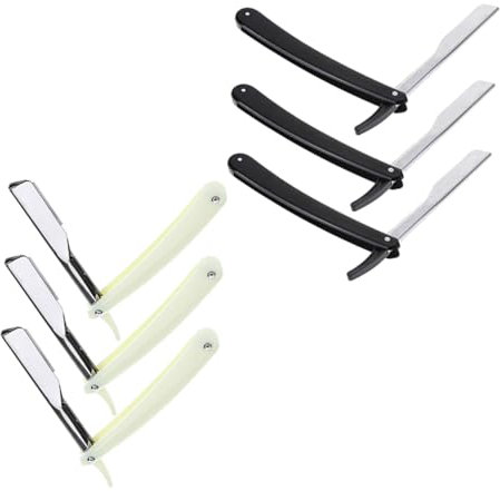 SAFIGLE 6 Stück Bart Rasiermesser Friseur Rasiermesser Handbuch pro shaver rasierer eyebrow shaver haarscherer beard care set beard razor alter Rasierer manueller Rasierer männer rasierer