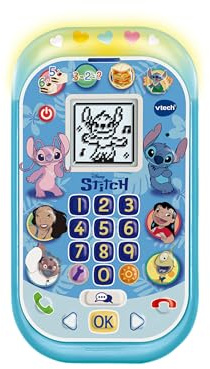 VTech Stitch Learning Phone, Official Stitch Toy, Interactive Role Play Phone with Voice Activation, Ringtones and Games, Gifts for Ages 4, 5, 6+ Years, English Version