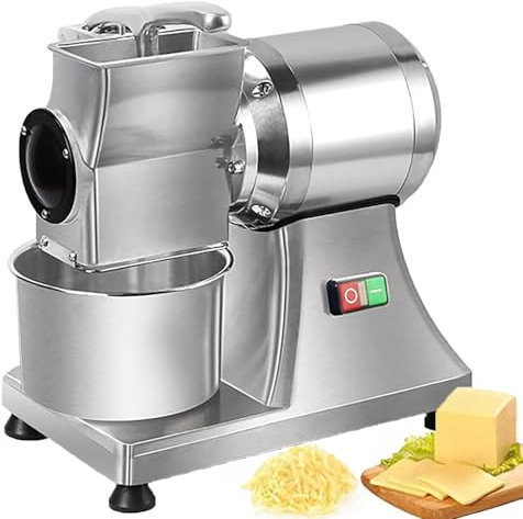 Râpe à fromage électrique, 550 W en acier inoxydable robuste pour parmesan, miettes de pain, transformation alimentaire commerciale