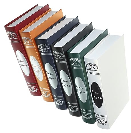 QUMIIRITY Lot de 6 Faux Livres Décoratifs Vintage, Dimensions Adaptées, Imitation Papier Rigide, Décoration Intérieure pour Bureau et Étagère, Accessoire Photo, Ornements Couleur Aléatoire