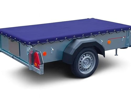 Trailer Cover boxed at the corners Heavy Duty Waterproof PVC Tarp Tie Down with Bungee Cord 650GSM Cargo tarp Trailer sheet (Blue, 6 Feet x 4 Feet)