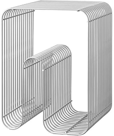 ksxnkhk Beistelltisch aus Metall, Beistelltisch mit Zeitschriftenständer, Sofa-Nachttisch für kleine Räume, modernes Nachttisch-Aufbewahrungsregal für Wohnzimmer und Schlafzimmer (33 x 33