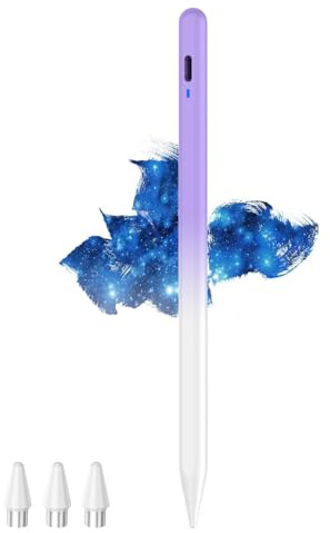 Stylus Pen for Touch Screens, POM Feder Stift für Tablet, Type-C Touchscreen Stift Kompatibel mit Switch/Samsung/Huawei/Lenovo/Mi/Vivo und Anderen Android Smartphone und Tablet (Farbverlauf Lila)