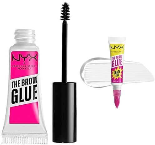 NYX Professional Makeup-Set für langanhaltendes Augenbrauen Make-Up: Brow Glue, Für intensiv fixierte Augenbrauen & Brow Glue Crazy Lift