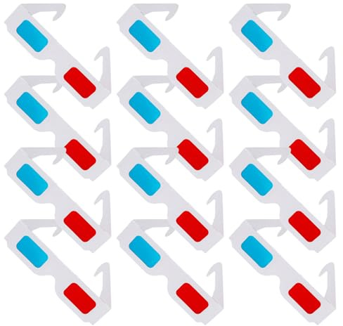NOLITOY Gafas 3D de Papel Rojo y Azul 90 Unidades Desechables para Ver Películas en Casa Fiestas y Proyector Diseño Ligero y Cómodo para Entretenimiento 3D Educativo y Familiar