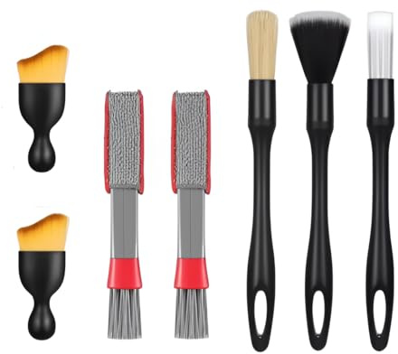 EIDANZ 7 PCS Car Detailing Brush Set – Car Interior Cleaning Brush Set, Car Brush Interior, Car Detailing Brushes Duster, Car Cleaning Brush Dust Removal Tool for Interior/Exterior Automotive