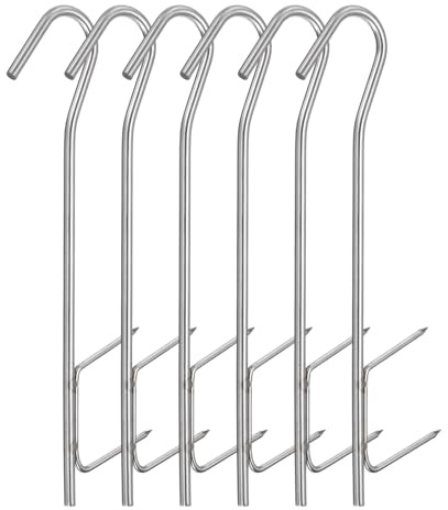 QUARKZMAN 6 Stück 21cm H-Form 304 Edelstahl Räucherhaken Fleischhaken Fleischerhaken Fischhaken zum Räuchern Räuchern Zubehör für Fleisch