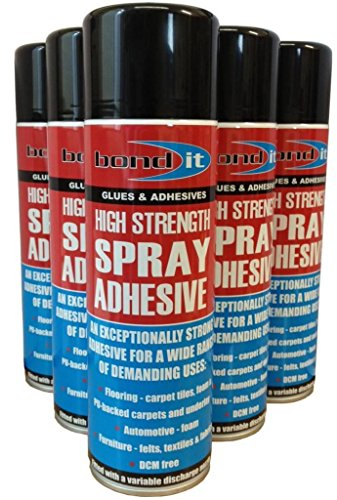 (10 Tins) 500ml Bond it Spray Contact Adhesive Super Strong Carpet Tiles Underlay Spray Glue