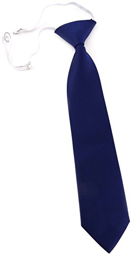 TigerTie Kleinkinder Kinderkrawatte in blau marine dunkelblau Uni - vorgebunden mit Gummizug