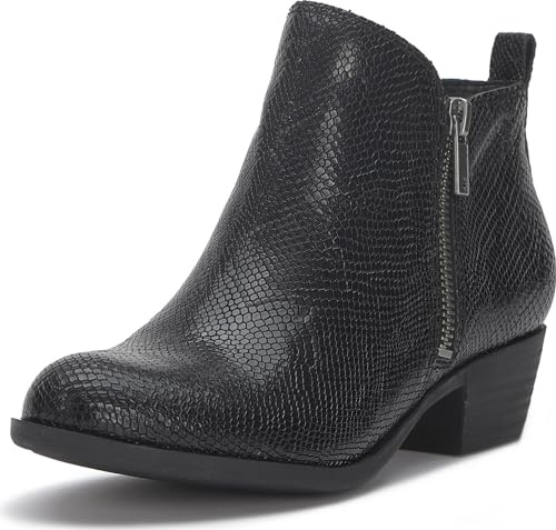 Lucky Brand Women's Baley Ankle Boot, Black, 7.5 Wide US