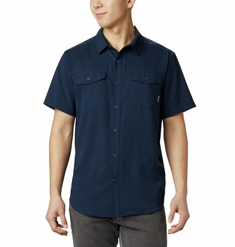 Columbia Utilizer II, Camicia a maniche corte tinta unita, Uomo, Blu (Collegiate Navy), M, Art. 1577762
