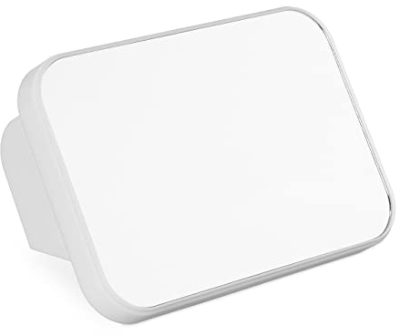 Relaxdays Specchio da Trucco Orientabile, da Tavolo, per Radersi, Verticale, Orizzontale, Cornice in Plastica, Bianco