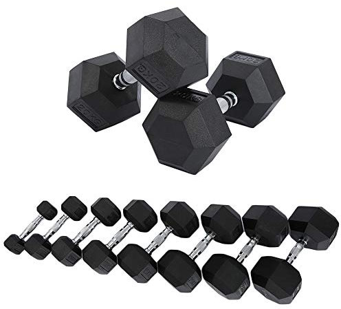AKT Gummi Hex Hanteln 1 PC - 2.5 kg - 15 kg Gewicht Gusseisen Massive Hantel Home Gym Fitness Trainingsgeräte,15KG