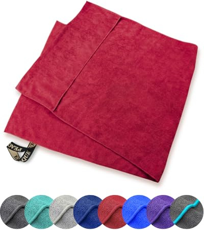 PEAQUE Fitness-Handtuch mit Umschlag aus Mikrofaser - Rot, 100x40cm