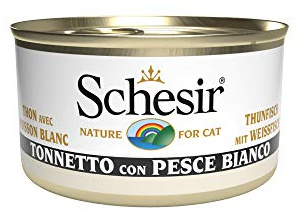 Schesir, Cibo Umido per Gatti Adulti al Gusto Tonnetto con Pesce Bianco, Filetti in Morbida Gelatina - Totale 2,04 kg (24 Lattine da 85 gr)