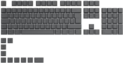 GLORIOUS GPBT Keycaps Cherry Profile UK English (Black Ash) | Super Durable Thick PBT Plastic, Eye Catching Aesthetics, Premium Acoustic Sound, Fade Resistant Legend Design