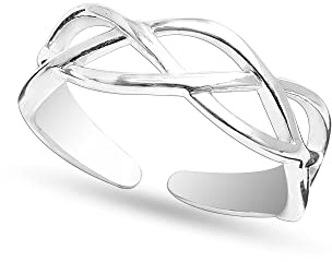 LeCalla 925 Sterling Silber Zehenringe für Frauen | Minimalistische klassische Zehenringe zum Verschenken Einfacher offener verstellbarer Zehenbandring für Frauen