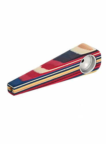 Bunte Purpfeife aus Holz - Länge ca. 7,5 cm - mit Grinder Set - Head&Nature Smoke Shop