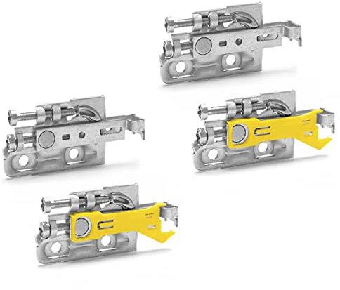 Evotrade Coppia Ganci Attacco Pensili Mobili Sospesi - SCARPI 4 - Opzione Anti Ribaltamento o con Fissaggio a Vite o Pressione (Standard - Fissaggio a Vite, Cover Antracite)