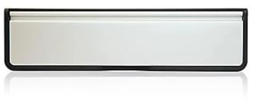 Xfort MailPlate Luxe 12 Letterplate Matt Chrome, Premium Draught Proof Postal Letterbox, Telescopic Sleeved Letter Box for Wooden, Composite and uPVC Midrail Doors with 40-80mm Door Thickness.