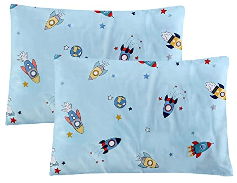 Vegena Kissenbezug 40x60 cm, 2 Stück Kinder Kopfkissenbezug aus Baumwolle, Kissenbezüge für Kinderwagen, Weich Atmungsaktiv Babykissenbezug mit Umschlagverschluss für Jungen Mädchen Bettwäsche