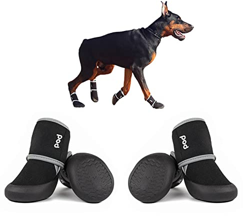 Avaner Hundeschuhe Pfotenschutz Hund wasserdichte Hunde Schuhe Anti Rutsch Sohle Outdoor Hundestiefel mit Reflektierenden Riemen für Kleine Hunde, Größe M