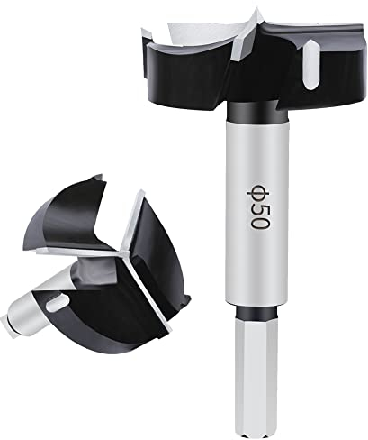 ASNOMY Wolframstahl Forstnerbohrer 50mm, 3-Schneider Forstner bohrer Bit, Holzbohrer Topfbohrer Kunstbohrer für Holz & Hartholz