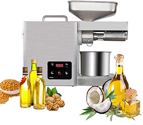 Máquina de prensado de Aceite de prensador de Aceite Caliente/frío de 700 W Pantalla Digital de Dos Teclas 0-300 ℃ Prensa de Aceite automática Ajustable para el hogar para semilla de Lino de sés