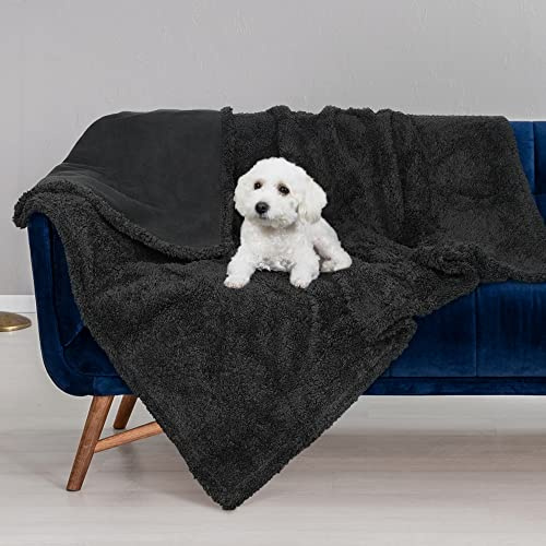 Kritter Planet Hundedecke Wasserdicht,wasserdichte Decke für Sofa 75x125cm | Waschbare Kuscheldecke, Tagesdecke‑Schutz für Hunde & Katzen, Bett, Auto und Outdoor,Schwarz/Schwarz
