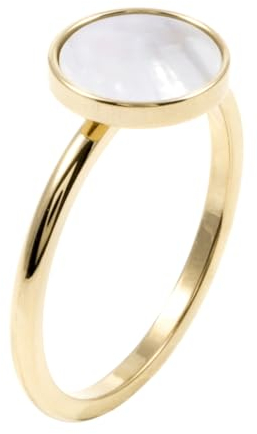 Happiness Boutique Damen Zierlicher Ring Mit Kreis | Minimalistischer Edelstahlschmuck in Pastellfarbe | Wasserfester Schmuck in Gold - Rosegold, Silber