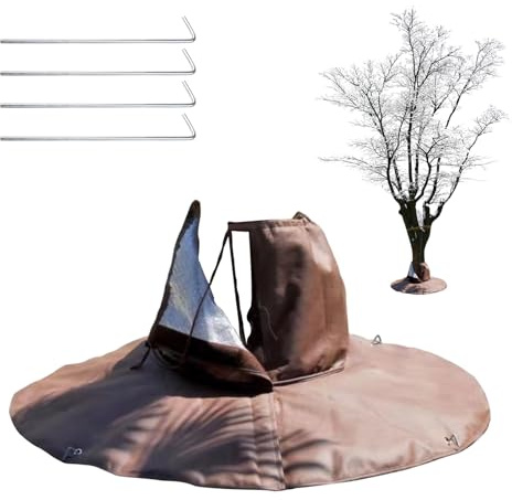 GUAHKUN Winterschutz für Palmen Wurzel, Palmenwurzelschutz, Winter-Palmenwurzelschut Frostschutz für Äste und Stangen, Winterschutz für Pflanzen, Wiederverwendbar, Ø 100cm Braun (A)