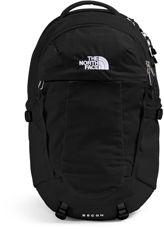 The North Face Women's Recon Everyday Laptop Backpack - Commuter Travel Bag, 18 Laptop Sleeve, Water-Repellent, TNF Black/TNF Black-NPF, One Size