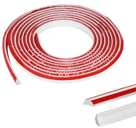 Flexible Zierleiste Selbstklebender Deckenleisten, TPE Dreieck Winkelleiste und Wandübergang Weiß Sockelleisten Deckenkanten für Fliesenkanten Decken Küchenarbeitsplatte (27mm x 20mm, 3M)