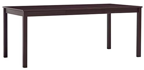 CIADAZ Matbord, matbord, trädkantbord, matbord, matbord, köksbord, mörkbrun 180 x 90 x 73 cm furu