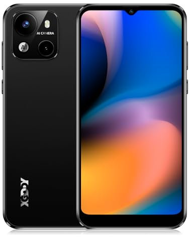 XGODY Handy Ohne Vertrag X18, Smartphone Günstig 4G Android 10 Neu Handy mit 4000mAh und 6.3'' Display,2GB+16GB 256GB Erweiterbar, Dual SIM Quad Core, 8MP+5MP, Face ID GPS Handy(Schwarz)