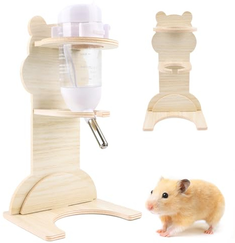 Hamster Trinkflasche mit Ständer, Hängend Haustier Automatischer Wasserspender, Meerschweinchen Nippeltränke,Hamster Zubehör, für Häschen, Chinchilla, Igel, Eichhörnchen