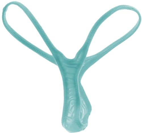 Faringoto Herren Ultra-dünne Transparente T-Rücken Stringtanga Unterwäsche - Tiefsitzender G-String mit 3D-Wölbungstasche, Himmelblau, Large