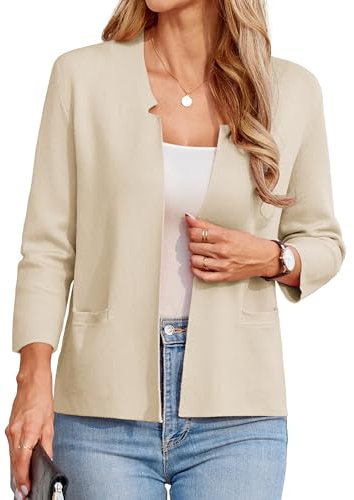 GRACE KARIN kofta dam 3/4 ärm öppen front bolero dam festlig elegant kavaj med ficka affärskläder