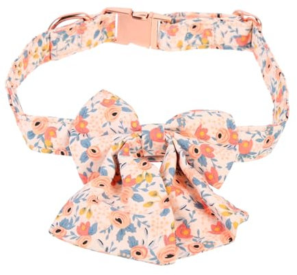 BESPORTBLE Haustierhalsband Haustier-Krawatte Collier Hund Blumen Halsband züchten Bausatz Haken hundekragen hundehalstuch Katze Bowknot-Halsband schöner Bowknot-Kragen Reine Baumwolle Orange