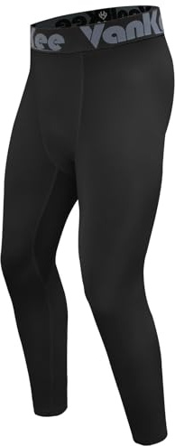VanKee Men's Compression Trousers Athletic Tight Leggings Running Quick Dry Bottoms Sports Base Layer Pants for Cycling Basketball Yoga Gym Black
