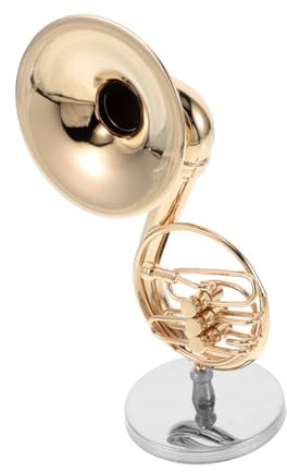 MINAOLULUS Miniaturmodell Französisches Horn Aus Messing Goldbeschichtet Realistisches Musikinstrument Für Puppenhaus-dekoration Perfektes Für Musikliebhaber Und Sammler