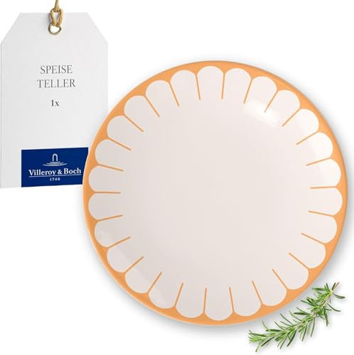Villeroy & Boch - Fleur Soleil Dinner Plate Yellow, Dishwasher-Safe, Microwave-Safe, Teller for Main Dishes, Large Plate, Crockery Ceramic Stackable, Dinner Plate Orange, Premium Porcelain