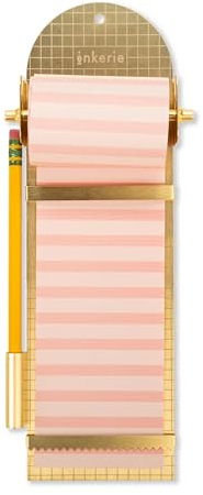 Kikkerland Inkerie Magnetic Note Roll Dispenser - Includes Pen Holder - Perfect for Dorms, Office, Kitchen or Hobby Spaces