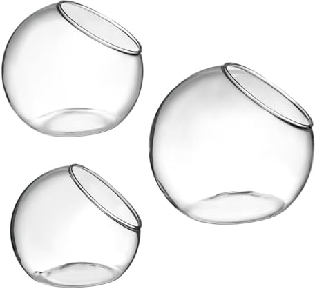 FONDOTIN 3stücke Glas Terrarium Elegante Pflanzen Displays Für Sukkulenten Luftpflanzen Transparentes Ökosystem Gefäß Dekoration Kreative Nutzung
