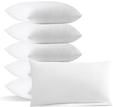 EASY SPEED Relleno de Cojín 30 x 50cm, 6 Unidades, Almohada Fibra Hueca Siliconada 100% Poliéster,para Sofá y Cama, Cojines Hipoalergénica y Transpirable