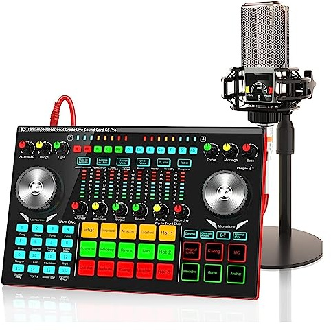 Komplettes Podcast-Kit, Soundkarte for Live-Streaming, G5 Pro Live-Soundkarte und Mikrofon-Podcast-Ausrüstungspaket, All-in-One-Kit