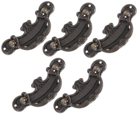 NUOBESTY Maniglia per Mobile Vintage in Lega di Zinco Nera, 5 Pezzi